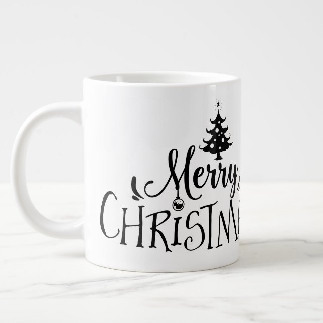 Frohe Weihnachten w Baum/Weihnachtsangebot /Tasse Jumbo-Tasse (Links)