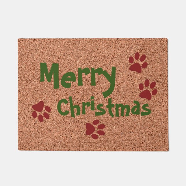 Frohe Weihnachten w Paws Fußmatte (Vorderseite)