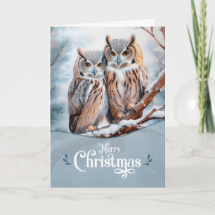 Frohe Weihnachten Waldkauz-Paar