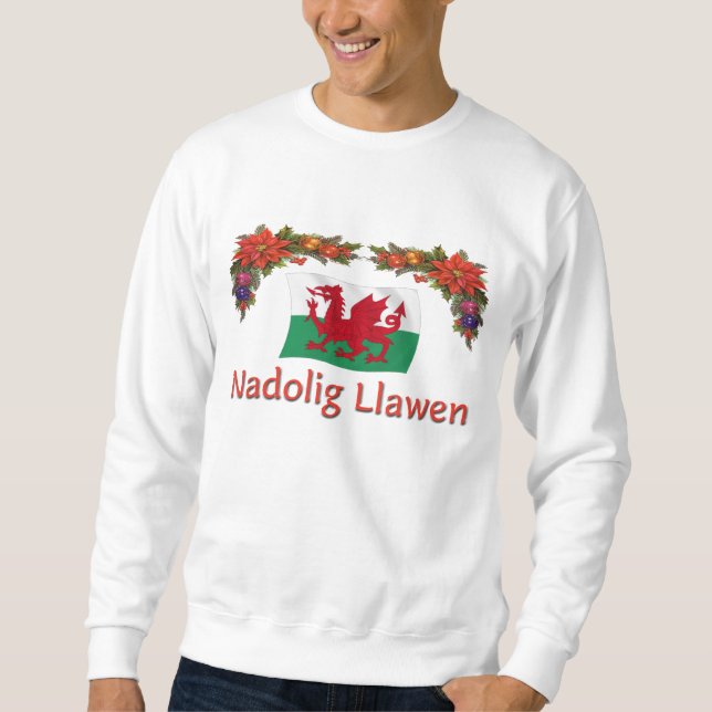 Frohe Weihnachten Walisers Sweatshirt (Vorderseite)