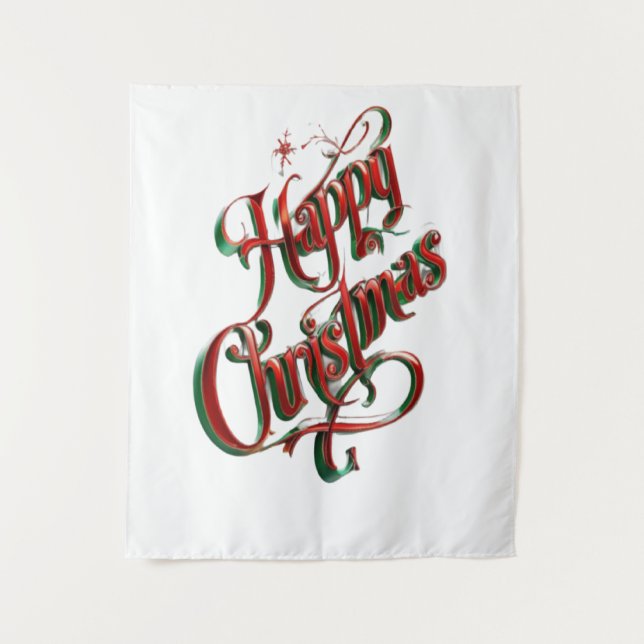 Frohe Weihnachten Wandteppich (Vorderseite)