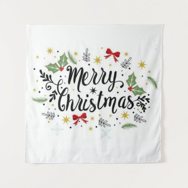 Frohe Weihnachten Wandteppich (Vorderseite)