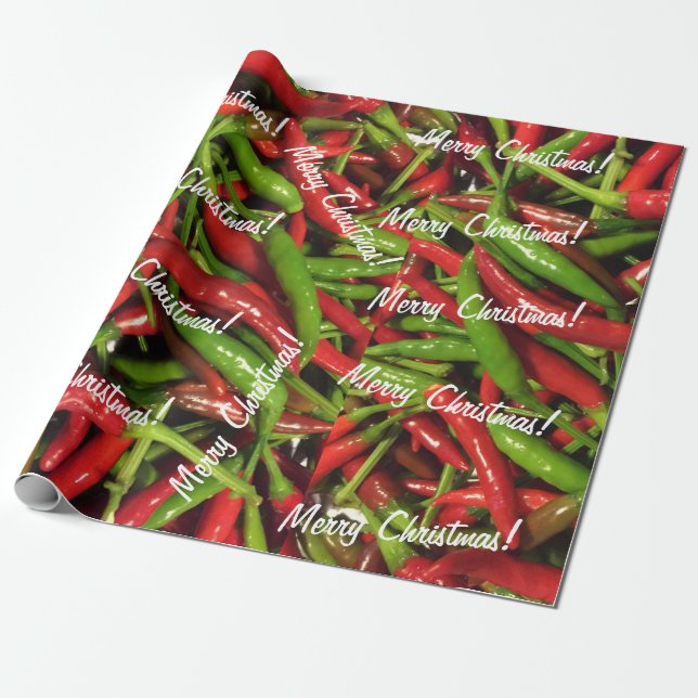  Frohe Weihnachten! Warme Paprikaschoten Geschenkpapier (Ungerollt)