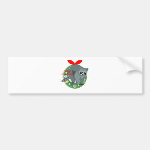 Frohe Weihnachten Waschbär Autoaufkleber