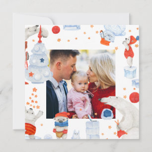 Frohe Weihnachten Wasserfarbe Niedlich Polar Bären