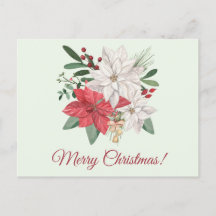 Frohe Weihnachten Wasserfarbe Poinsettia Blume