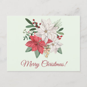 Frohe Weihnachten Wasserfarbe Poinsettia Blume