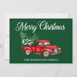 Frohe Weihnachten Wasserfarbe Vintag Red Truck Gre