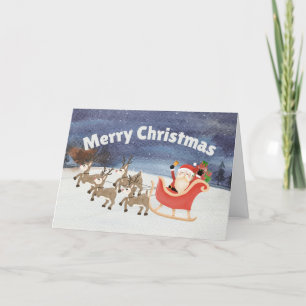 Frohe Weihnachten Wasserfarbe Weihnachtsmann Schli