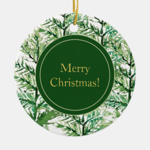 Frohe Weihnachten Wasserfarben Kunst Baum Keramik Ornament
