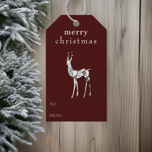 Frohe Weihnachten Wasserfarben Rentier Simple Mode Geschenkanhänger (Von Creator hochgeladen)