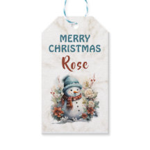 Frohe Weihnachten Wasserfarben Schneemann