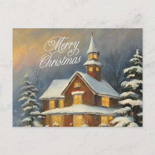Frohe Weihnachten Wasserfarben Vintages Haus