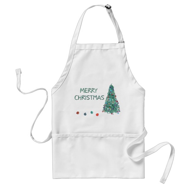 Frohe Weihnachten Wasserfarbenbaum Schürze (Vorne)