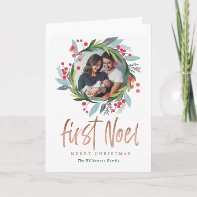 Frohe Weihnachten | Wasserfarbenfoliendraht Foto (Vorderseite)