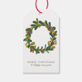 Frohe Weihnachten Wasserfarbenwelt Wreath Geschenkanhänger