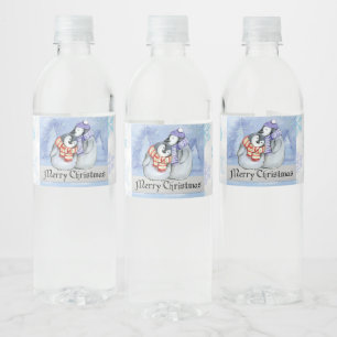 Frohe Weihnachten Wasserflaschen-Etiketten