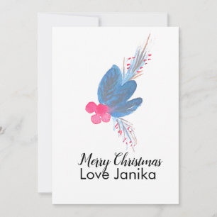 Frohe Weihnachten Watercolor Berry Blue