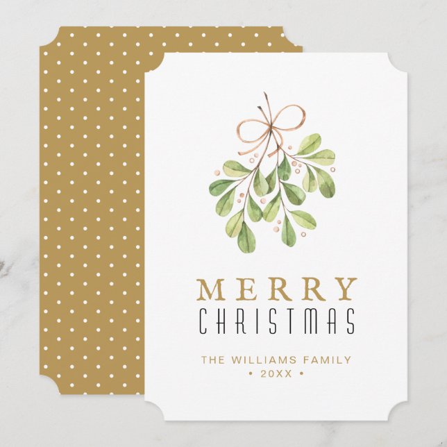 Frohe Weihnachten Watercolor Greenery Weihnachtska (Vorne/Hinten)