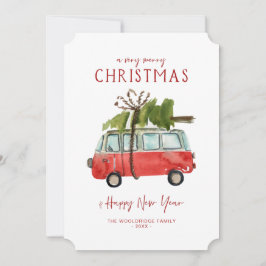 Frohe Weihnachten | Watercolor Red Van