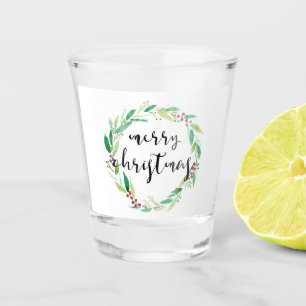 Frohe Weihnachten Watercolor Urlaubsklima Schnapsglas