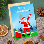 Frohe Weihnachten Weihnachten<br><div class="desc">Der Weihnachtsmann übt seine Dienste, bevor er arbeiten muss! Eine lustige Weihnachtskarte für einen Tennisliebhaber! Senden Sie Ihren Freunden, Ihrer Familie und sogar Ihrem Tennis Pro!</div>
