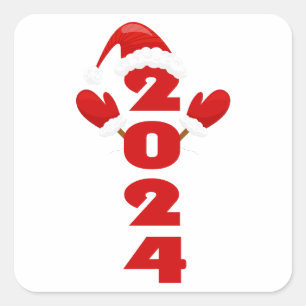 Frohe Weihnachten, Weihnachten 2024 Geschenke Quadratischer Aufkleber