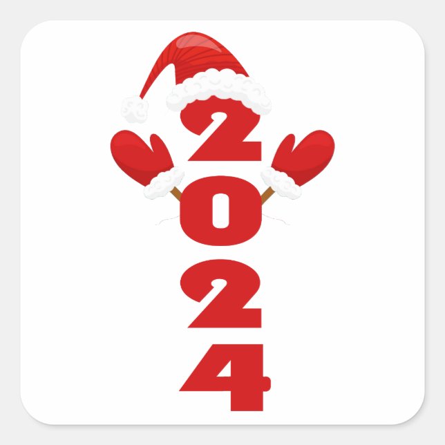 Frohe Weihnachten, Weihnachten 2024 Geschenke Quadratischer Aufkleber (Vorderseite)
