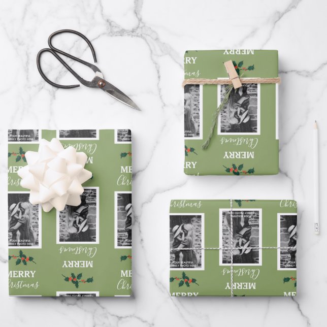 Frohe Weihnachten Weihnachten Feierlich individuel Geschenkpapier Set (Vorderseite)