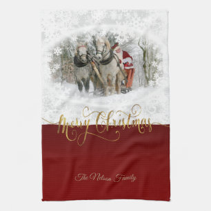 Frohe Weihnachten Weihnachten-Foto Geschirrtuch