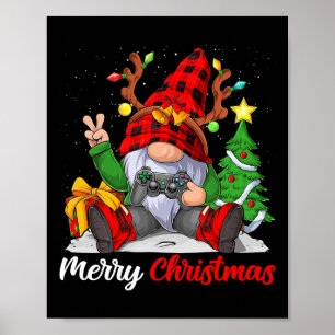 Frohe Weihnachten Weihnachten Gamer Gnome Video Ga Poster