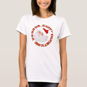Frohe Weihnachten Weihnachten-Gesicht-Ladys-Tshirt T-Shirt