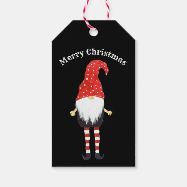 Frohe Weihnachten/Weihnachten Gnome/Weihnachtsgesc Geschenkanhänger (Vorderseite)