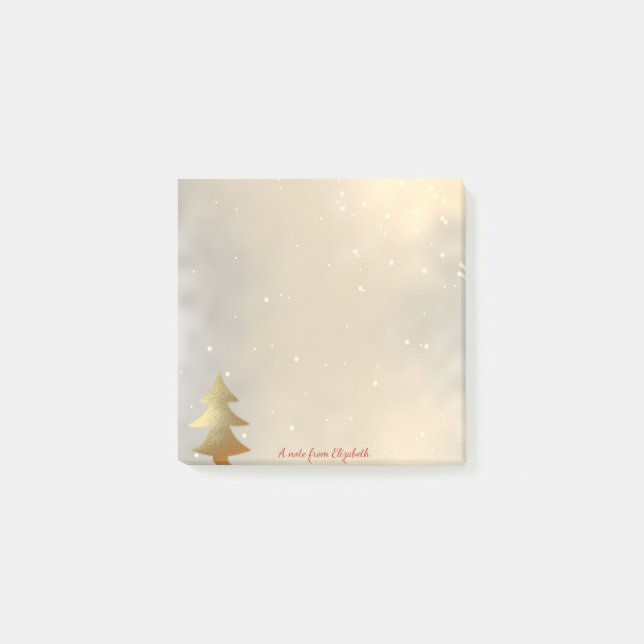Frohe Weihnachten, Weihnachten Gold Tree - Persona Post-it Klebezettel (Vorderseite)