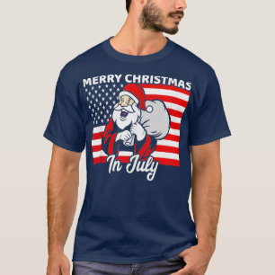 Frohe Weihnachten Weihnachten im 4. Juli Party San T-Shirt