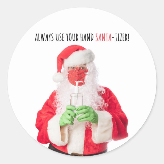 Frohe Weihnachten Weihnachten im Gesicht Mask Sani Runder Aufkleber (Vorderseite)