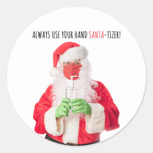 Frohe Weihnachten Weihnachten im Gesicht Maske San Runder Aufkleber