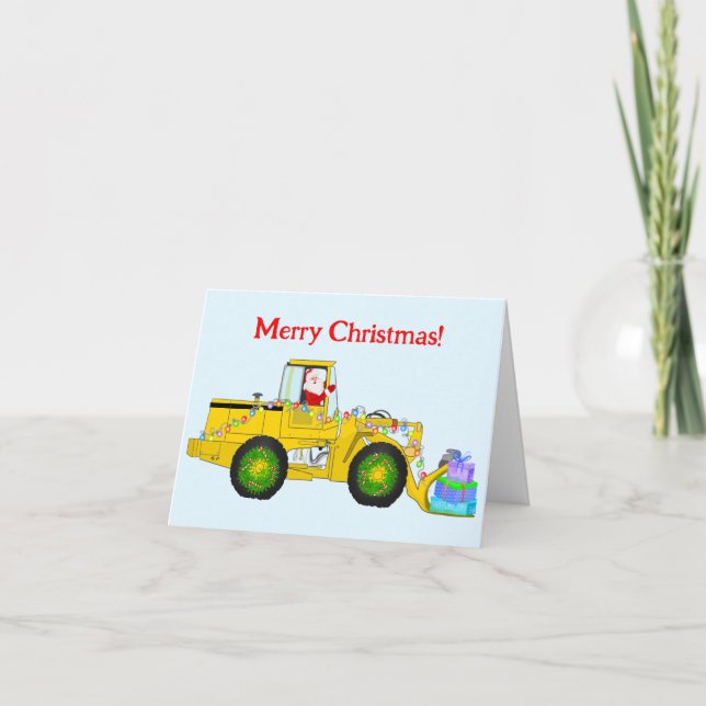 Frohe Weihnachten Weihnachten in Bulldozer Lieferu Karte (Vorderseite)