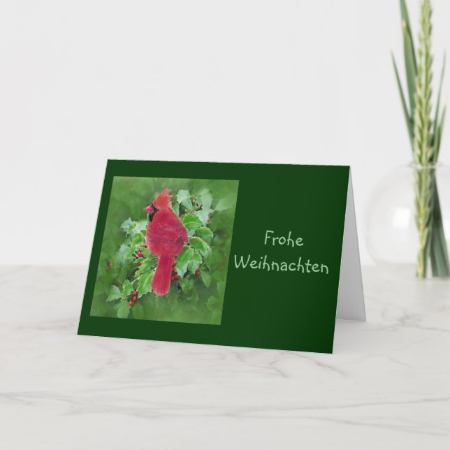 Frohe Weihnachten Weihnachten Kardinal Bird Holly (Vorderseite)