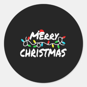 Frohe Weihnachten Weihnachten Lichter Pajamas Feri Runder Aufkleber