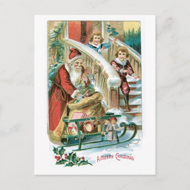 Frohe Weihnachten - Weihnachten liefert Spielzeug (Vorderseite)