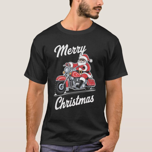 Frohe Weihnachten Weihnachten Motorrad-Liebe T-Shirt (Vorderseite)