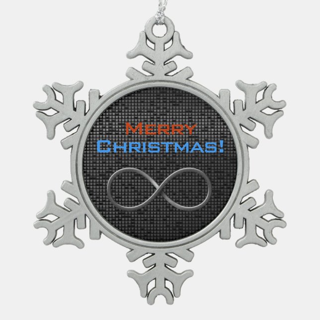  Frohe Weihnachten! - Weihnachten ohne Ende Schneeflocken Zinn-Ornament (Vorderseite)