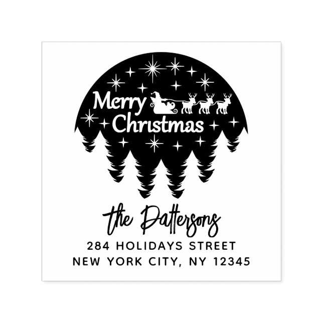 Frohe Weihnachten Weihnachten Persönliche Rücksend Permastempel (Design)