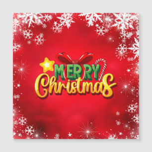 Frohe Weihnachten Weihnachten Red Green Gold Feier Magnetkarte