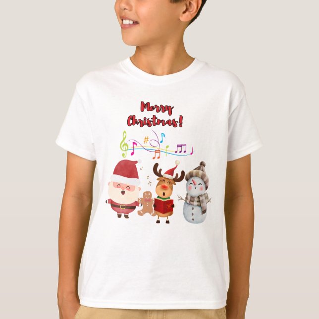 Frohe Weihnachten Weihnachten Reindeer Snowmen T-Shirt (Vorderseite)