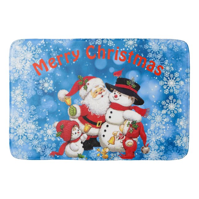 Frohe Weihnachten Weihnachten und Freunde Badematte (Vorderseite)