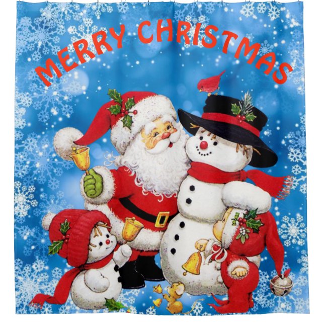 Frohe Weihnachten Weihnachten und Freunde Duschvorhang (Vorderseite)