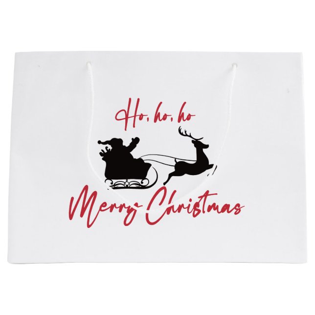 Frohe Weihnachten Weihnachten und Reindeer Große Geschenktüte (Vorderseite)