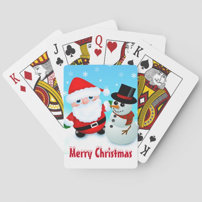 Frohe Weihnachten, Weihnachten und Schneemann Spielkarten (Rückseite)
